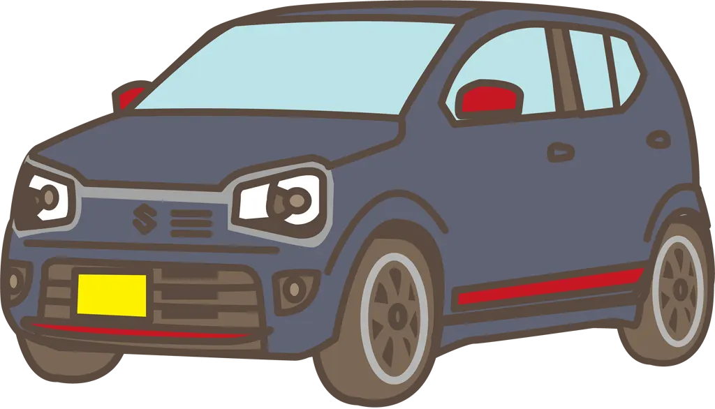 スズキ アルトターボRS HA36S型の軽自動車のイラストとベクター&nbsp;-&nbsp;紺色