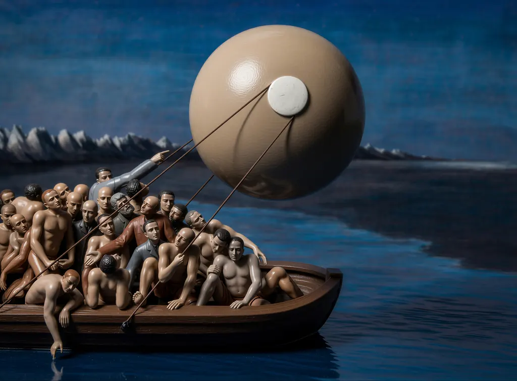 「小舟」 エドガー・エンデ （1933年）&nbsp;-&nbsp;AI加工 フィギュア風