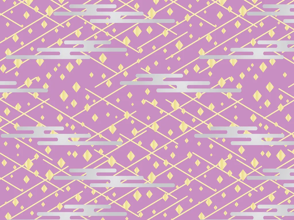 菱形と雲のパターン背景イラストとベクター&nbsp;-&nbsp;ピンク色