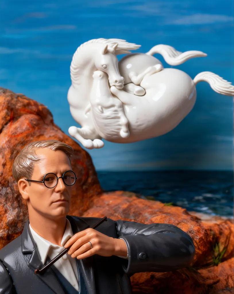 「エドガー・エンデ自画像」 エドガー・エンデ （1946年）&nbsp;-&nbsp;AI加工 フィギュア風