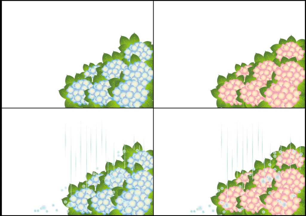 紫陽花の背景イラストとベクター