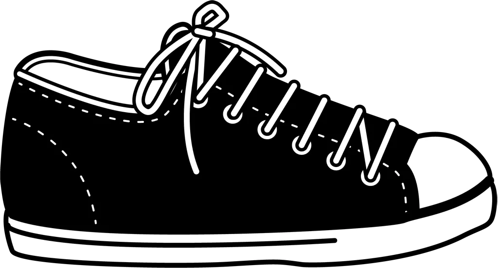 スニーカーのイラストとベクター&nbsp;-&nbsp;黒色