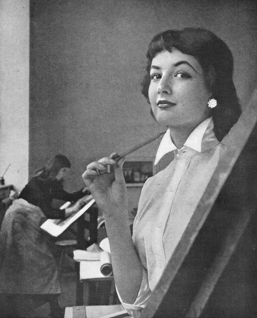 「美術学生」 ヘルムート・ルドルフ&nbsp;-&nbsp;アサヒカメラ 1956年7月号より