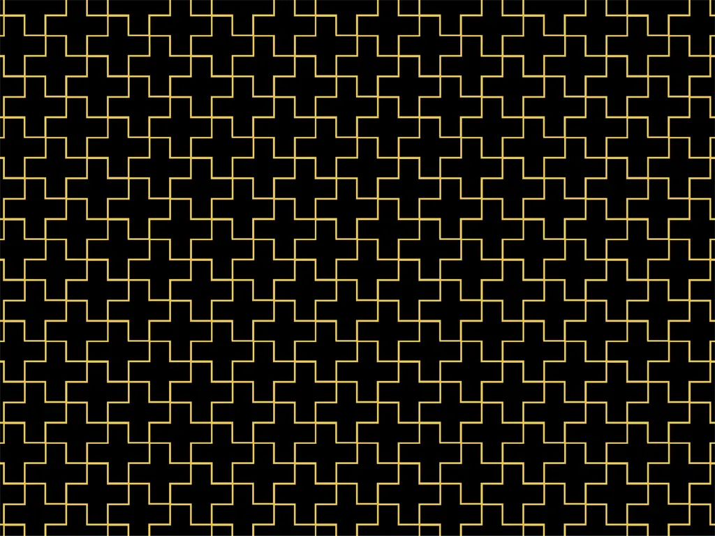 十字つなぎ文様の背景イラストとベクター&nbsp;-&nbsp;金色と黒色