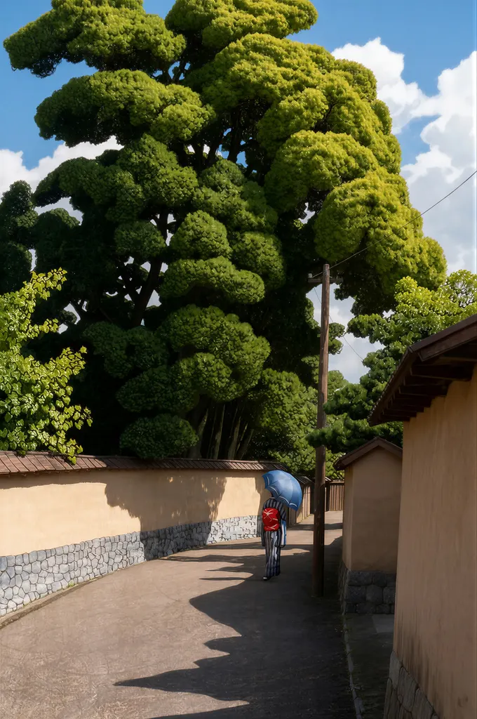 「旅みやげ 第二集 金沢下本多町」 川瀬巴水 （1921年）&nbsp;-&nbsp;AI加工 写真風