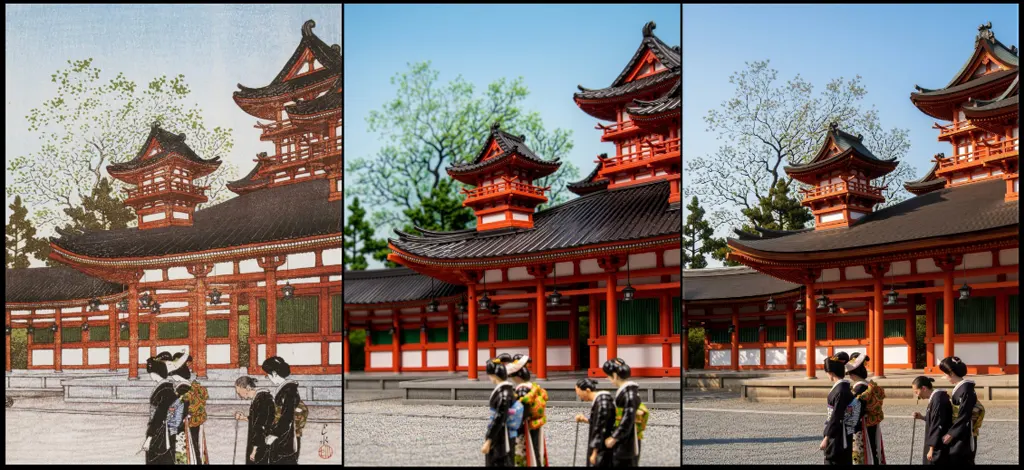 「日本風景選集 京都大極殿」 川瀬巴水 （1922年）