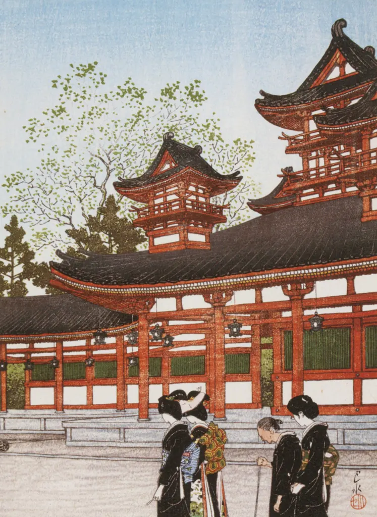 「日本風景選集 京都大極殿」 川瀬巴水 （1922年）&nbsp;-&nbsp;川瀬巴水作品集より