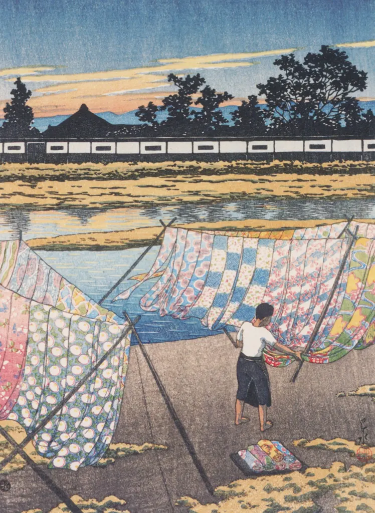 「日本風景選集 京都鴨川の夕暮」 川瀬巴水 （1923年）&nbsp;-&nbsp;川瀬巴水作品集より