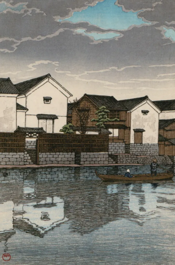 「旅みやげ 第三集 出雲松江 （曇り日）」 川瀬巴水 （1924年）&nbsp;-&nbsp;川瀬巴水作品集より