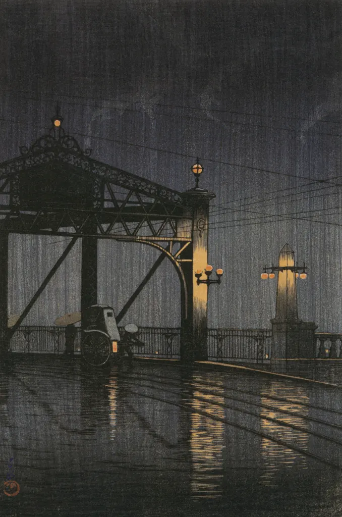 「東京二十景 新大橋」 川瀬巴水 （1926年）&nbsp;-&nbsp;川瀬巴水作品集より