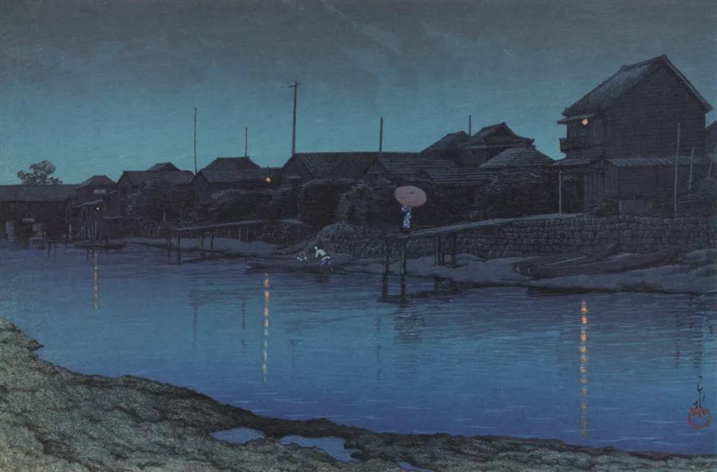 「東京二十景 大森海岸」 川瀬巴水 （1930年）&nbsp;-&nbsp;川瀬巴水作品集より