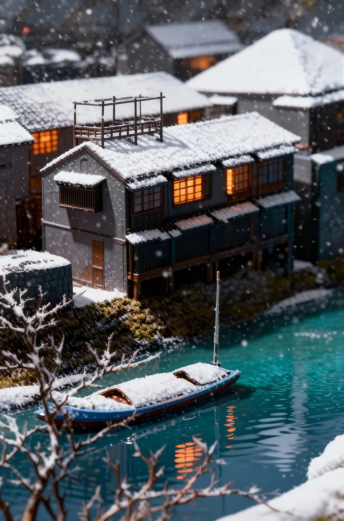 「東京二十景 御茶の水」 川瀬巴水 （1926年）&nbsp;-&nbsp;AI加工 フィギュア風