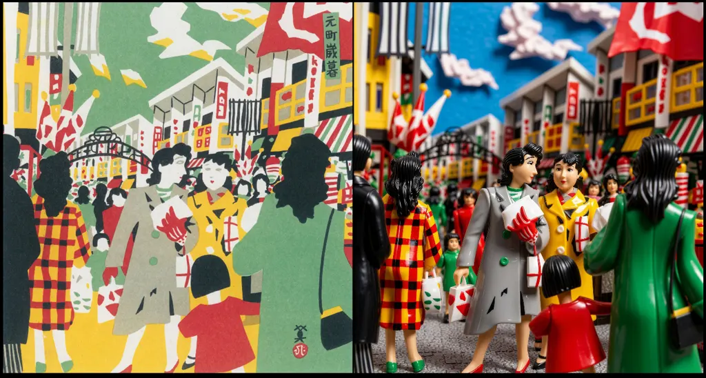 「元町歳暮」 川西英 （1965年）