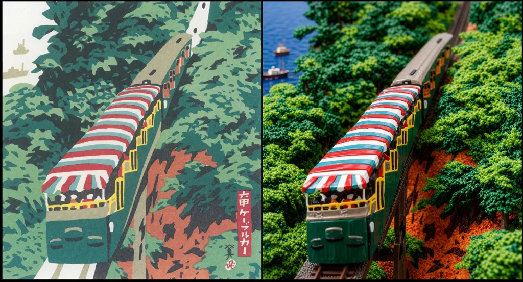 「六甲ケーブルカー」 川西英 （1965年）