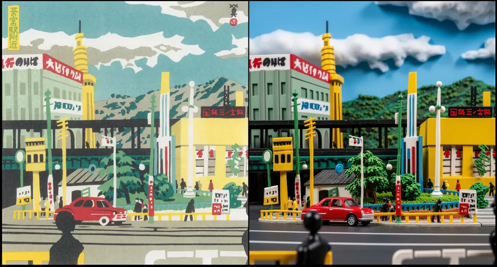 「三の宮駅附近」 川西英 （1965年）