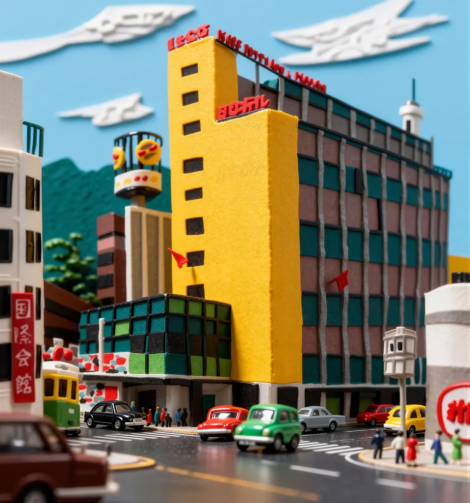「国際会館」 川西英 （1965年）&nbsp;-&nbsp;AI加工 フィギュア風