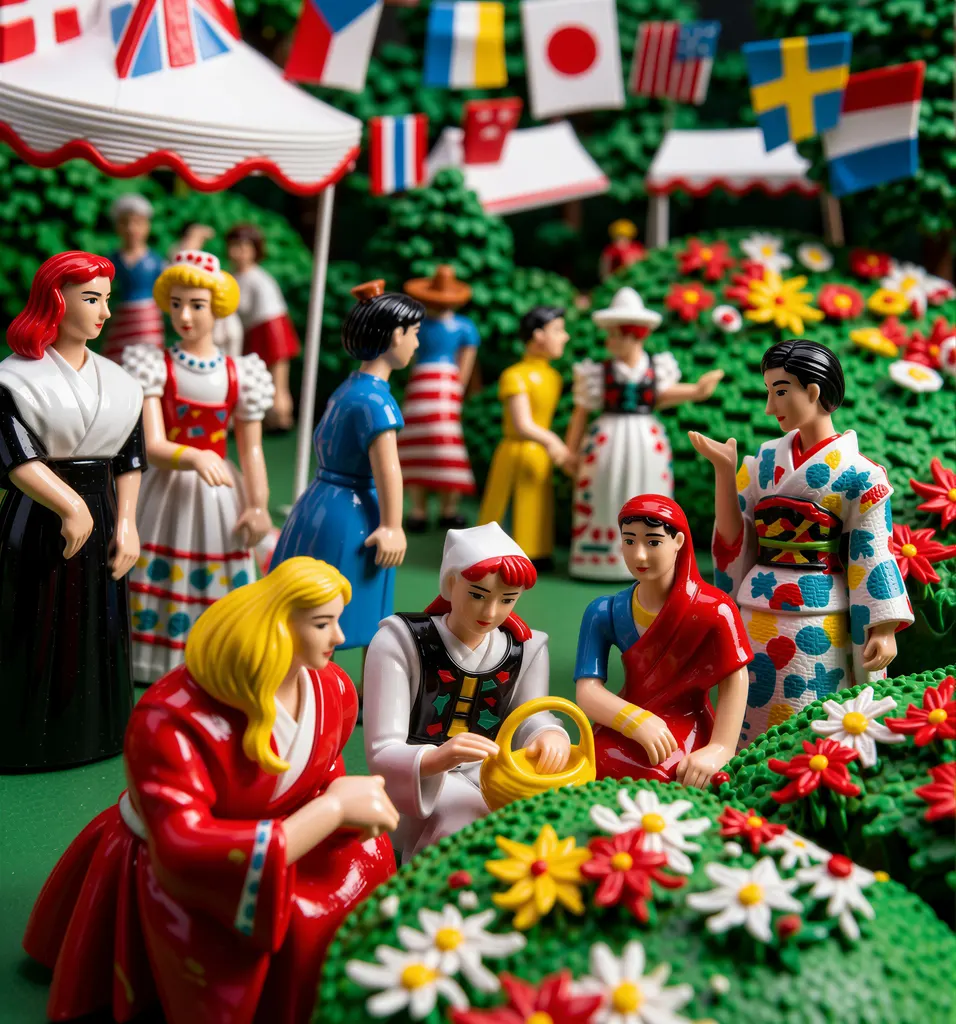 「花のプリンセス」 川西英 （1965年）&nbsp;-&nbsp;AI加工 フィギュア風
