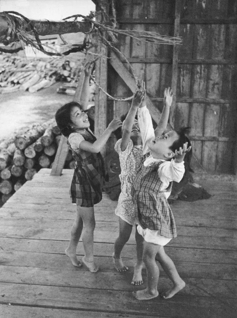 「風と遊ぶ少女」 吉田良一&nbsp;-&nbsp;日本カメラ 1956年2月号より