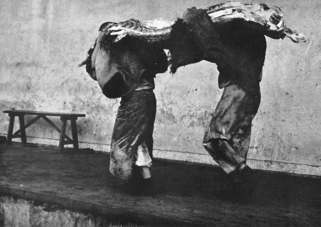 「屠畜場」 村尾静雄&nbsp;-&nbsp;日本カメラ 1956年2月号より