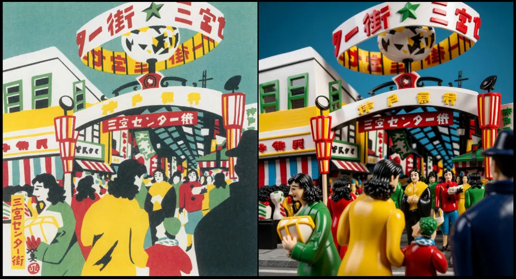 「三宮センター街」 川西英 （1965年）