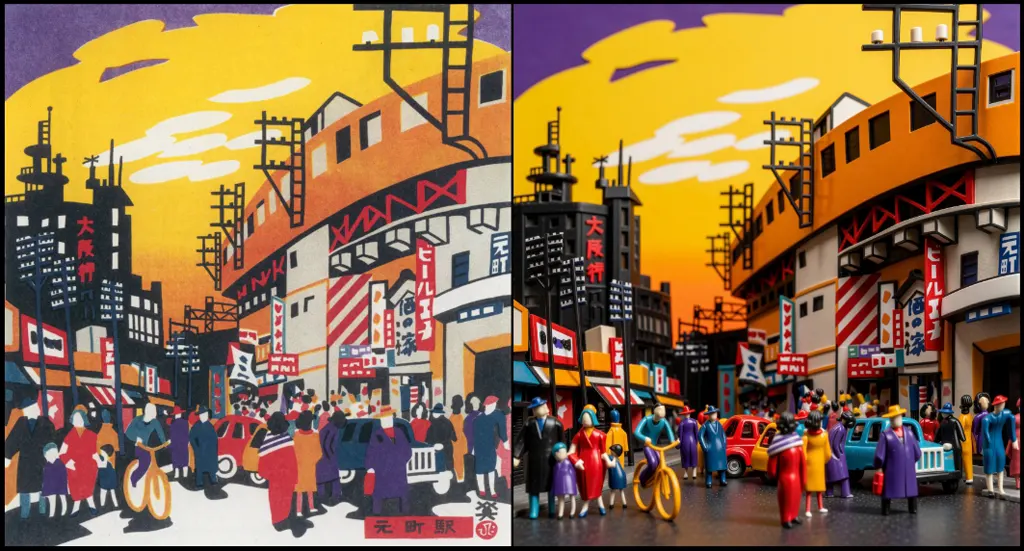 「元町駅」 川西英 （1965年）