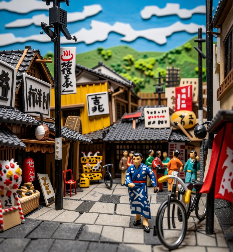 「南京街」 川西英 （1965年）&nbsp;-&nbsp;AI加工 フィギュア風