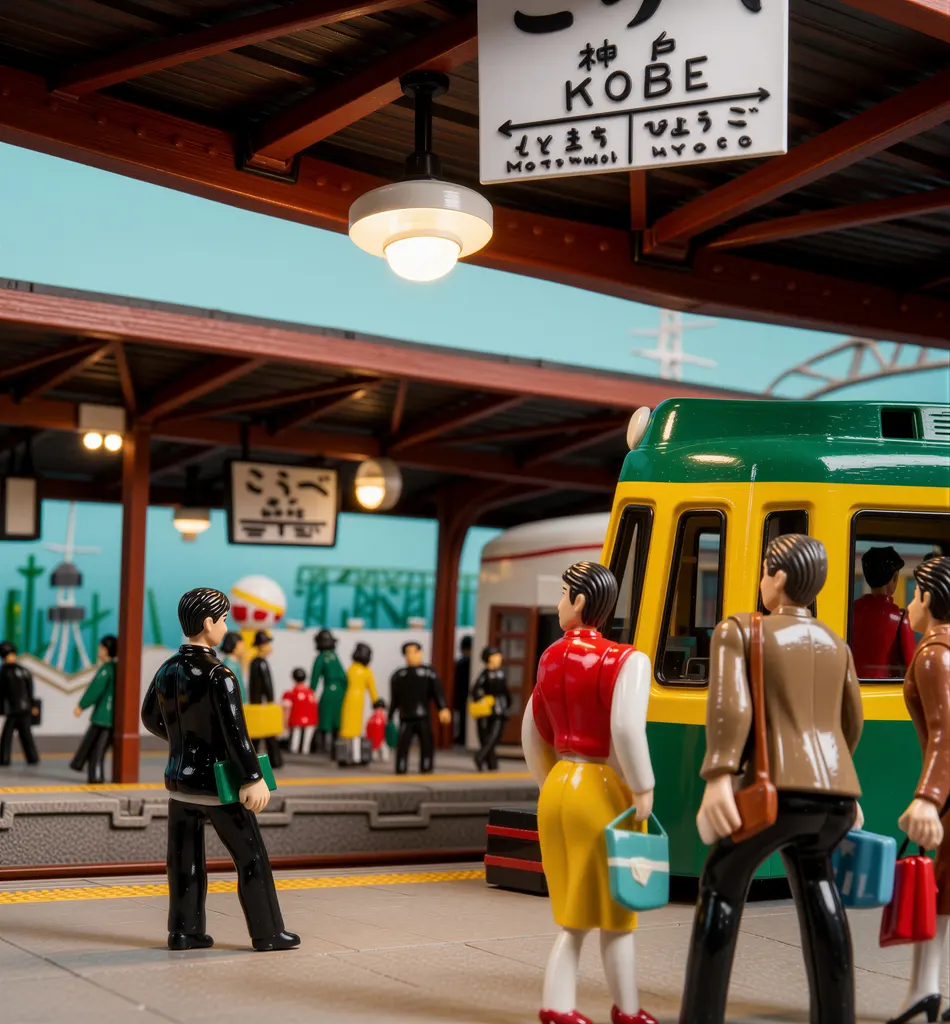 「神戸駅」 川西英 （1965年）&nbsp;-&nbsp;AI加工 フィギュア風