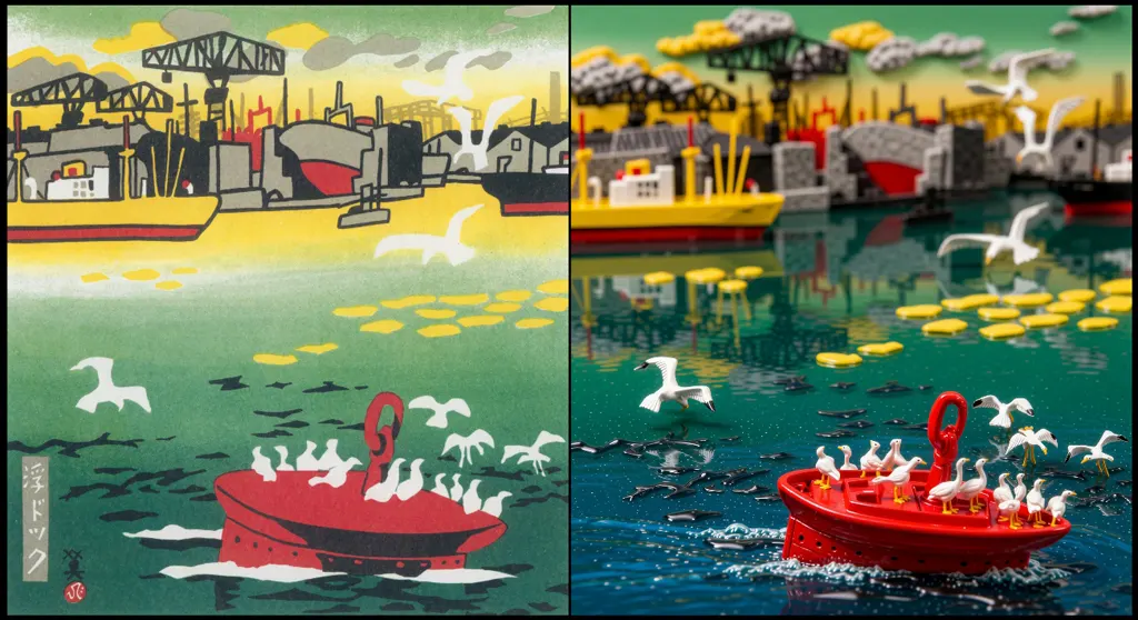 「浮ドック」 川西英 （1965年）