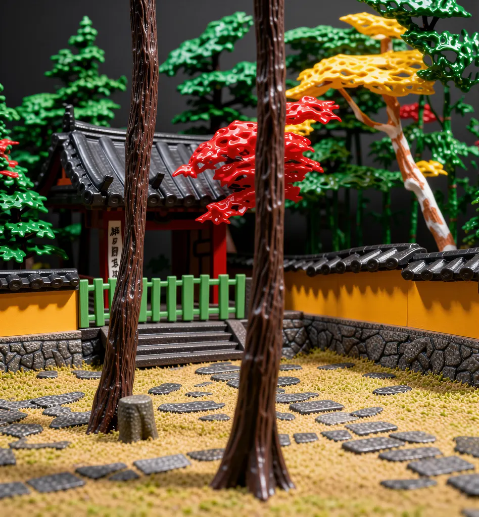 「禅昌寺」 川西英 （1965年）&nbsp;-&nbsp;AI加工 フィギュア風