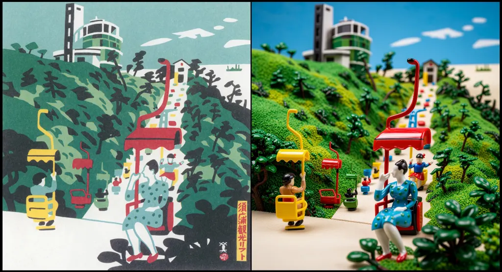 「須磨浦観光リフト」 川西英 （1965年）
