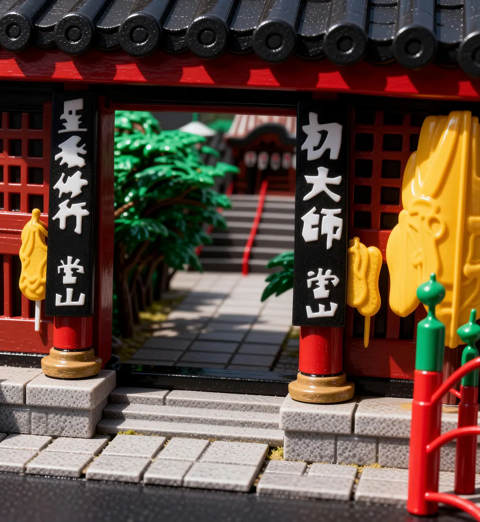 「須磨寺」 川西英 （1965年）&nbsp;-&nbsp;AI加工 フィギュア風
