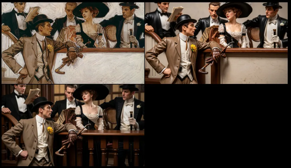 “In the Stands 1 (Arrow Collar Advertisement)” by J. C. Leyendecker (1913)