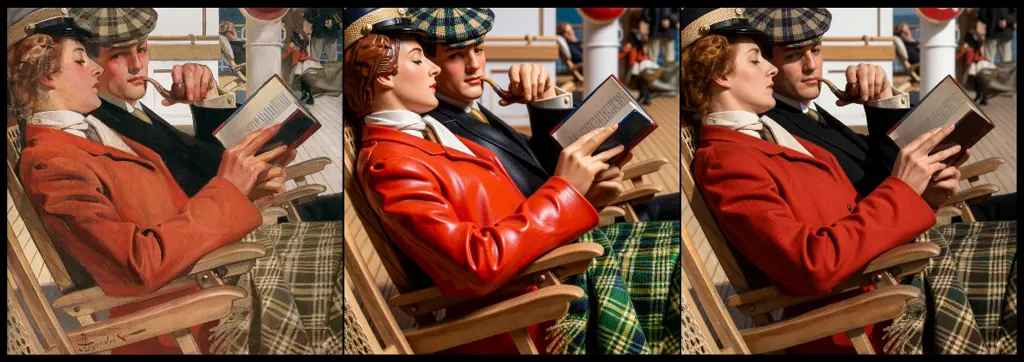“Couple on Deck Chairs” by J. C. Leyendecker (1904)