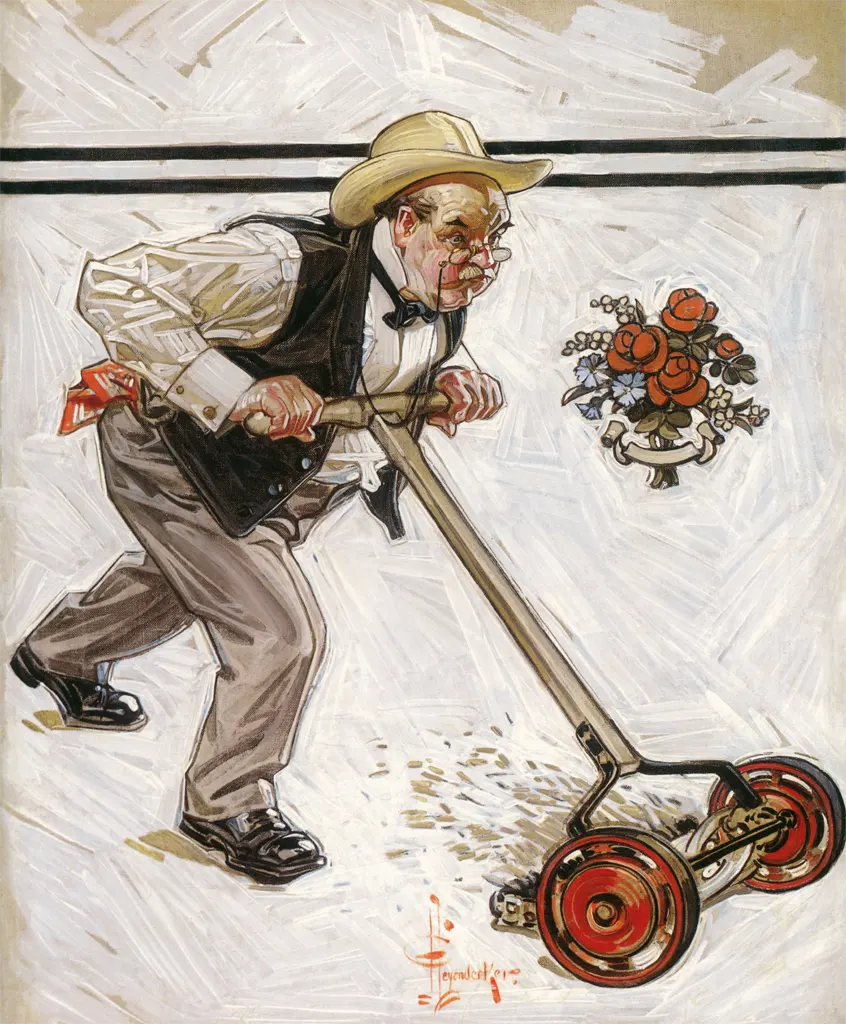 「芝刈り」 J・C・ライエンデッカー （1910年）&nbsp;-&nbsp;J.C. Leyendecker: American Imagistより
