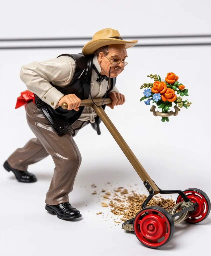 「芝刈り」 J・C・ライエンデッカー （1910年）&nbsp;-&nbsp;AI加工 フィギュア風