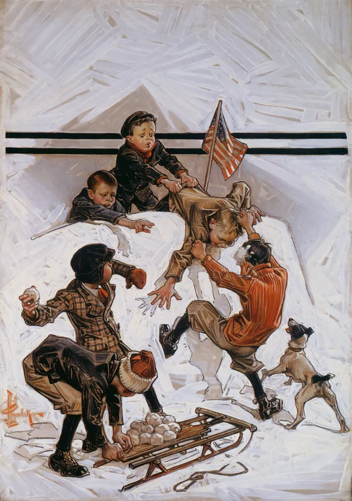 「雪合戦」 J・C・ライエンデッカー （1911年）&nbsp;-&nbsp;J.C. Leyendecker: American Imagistより