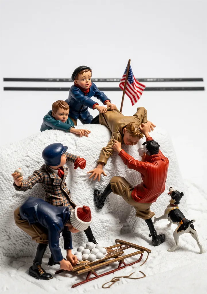 「雪合戦」 J・C・ライエンデッカー （1911年）&nbsp;-&nbsp;AI加工 フィギュア風