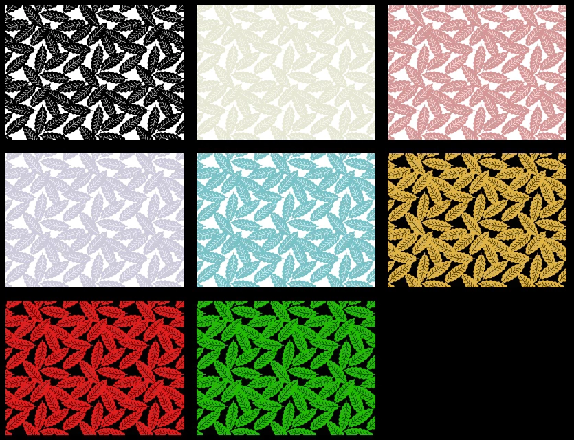 葉っぱ柄模様の背景イラストとベクター