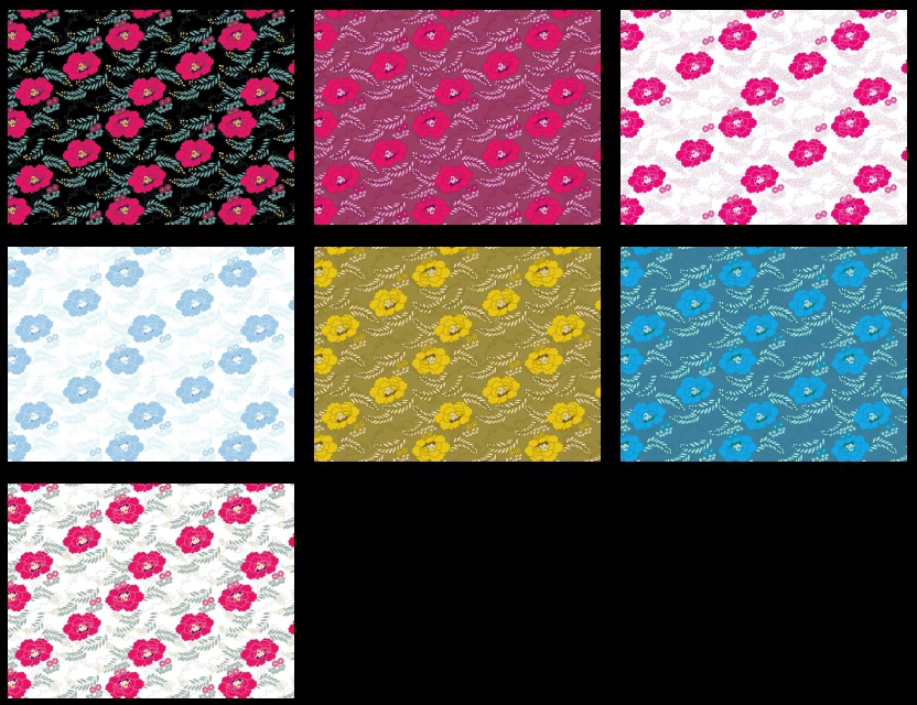 牡丹更紗柄模様の背景イラストとベクター