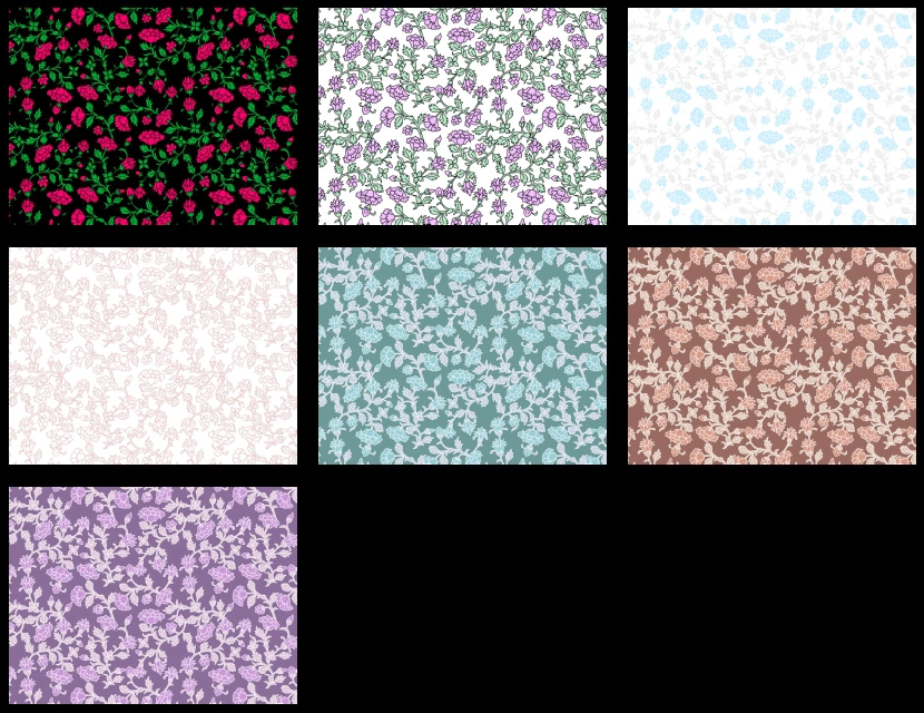 花更紗柄模様の背景イラストとベクター