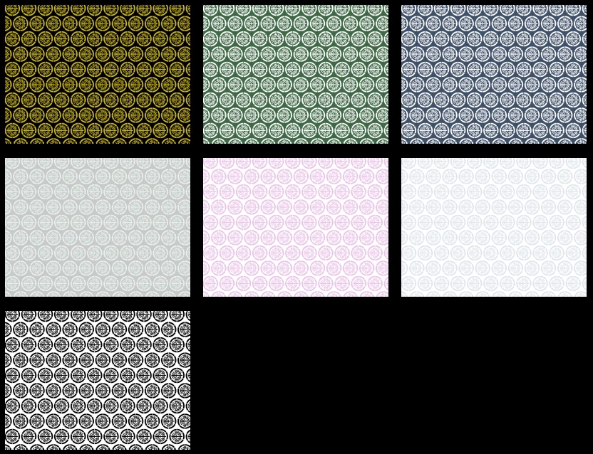 丸い植物紋様の背景イラストとベクター