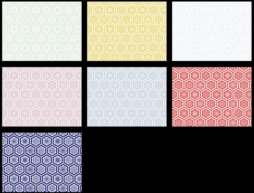 亀甲文様の背景イラストとベクター