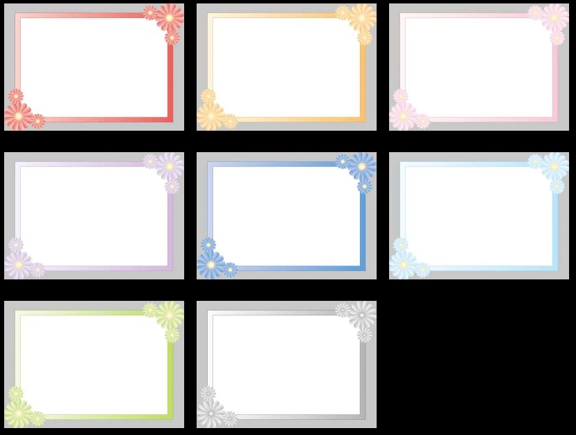 花柄とフレームの背景イラストとベクター