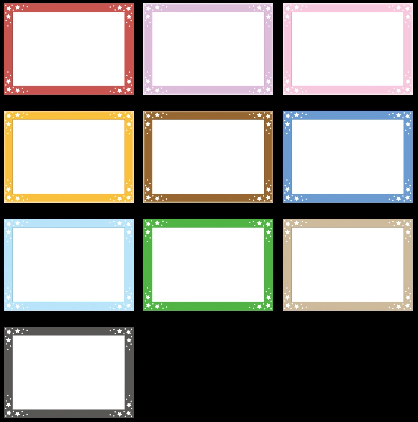 星印とフレームの背景イラストとベクター