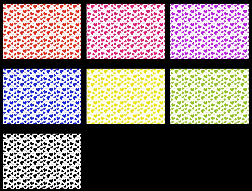 ハートとLOVEのパターン背景イラスト