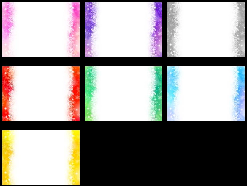 雪の結晶とフレームの背景イラストとベクター