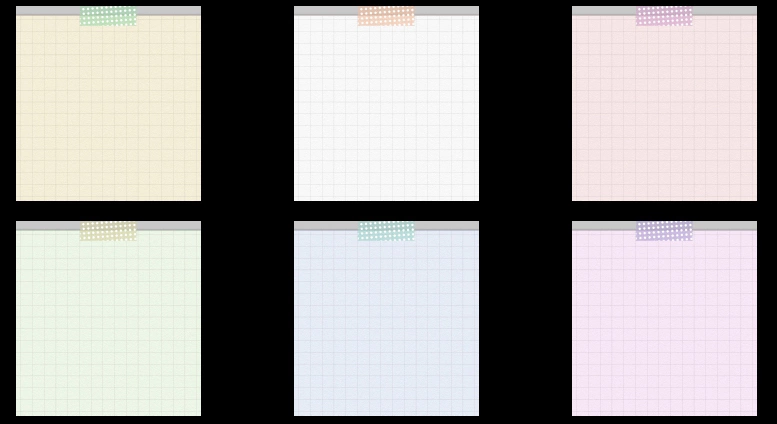 テープで貼られたメモ用紙の背景イラストとベクター