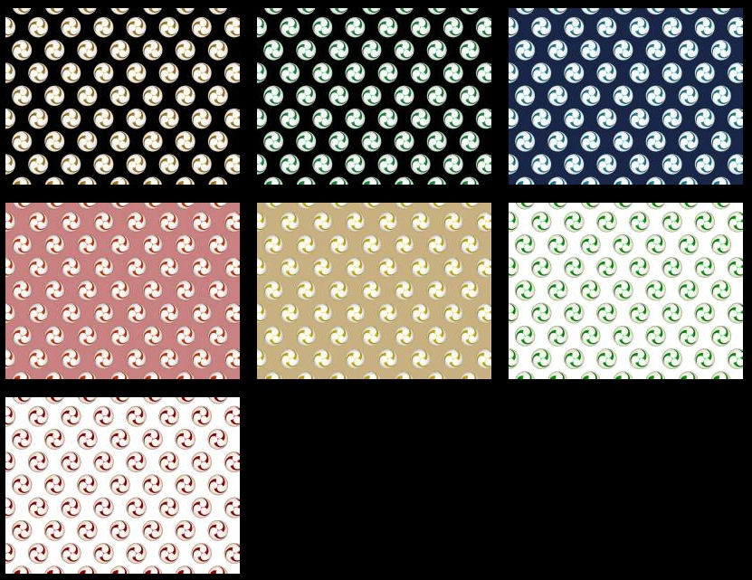 左三つ巴柄模様の背景イラストとベクター