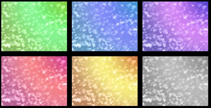 ハートの光の玉ボケの背景写真