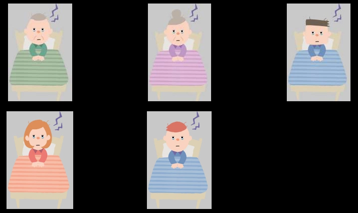 睡眠不足の家族達のイラストとベクター